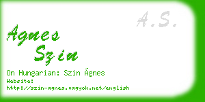 agnes szin business card