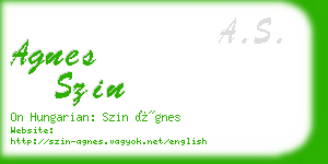 agnes szin business card